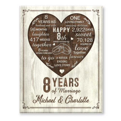 8th Year Anniversary Gift, 8th Wedding Anniversary Gift For Husband, 8 Year Anniversary Gift For Wife