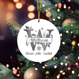 Family Name Christmas Capital Letters Ceramic Ornament CG367