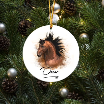 Customized Pet Photo Watercolor Ceramic Ornament CG368