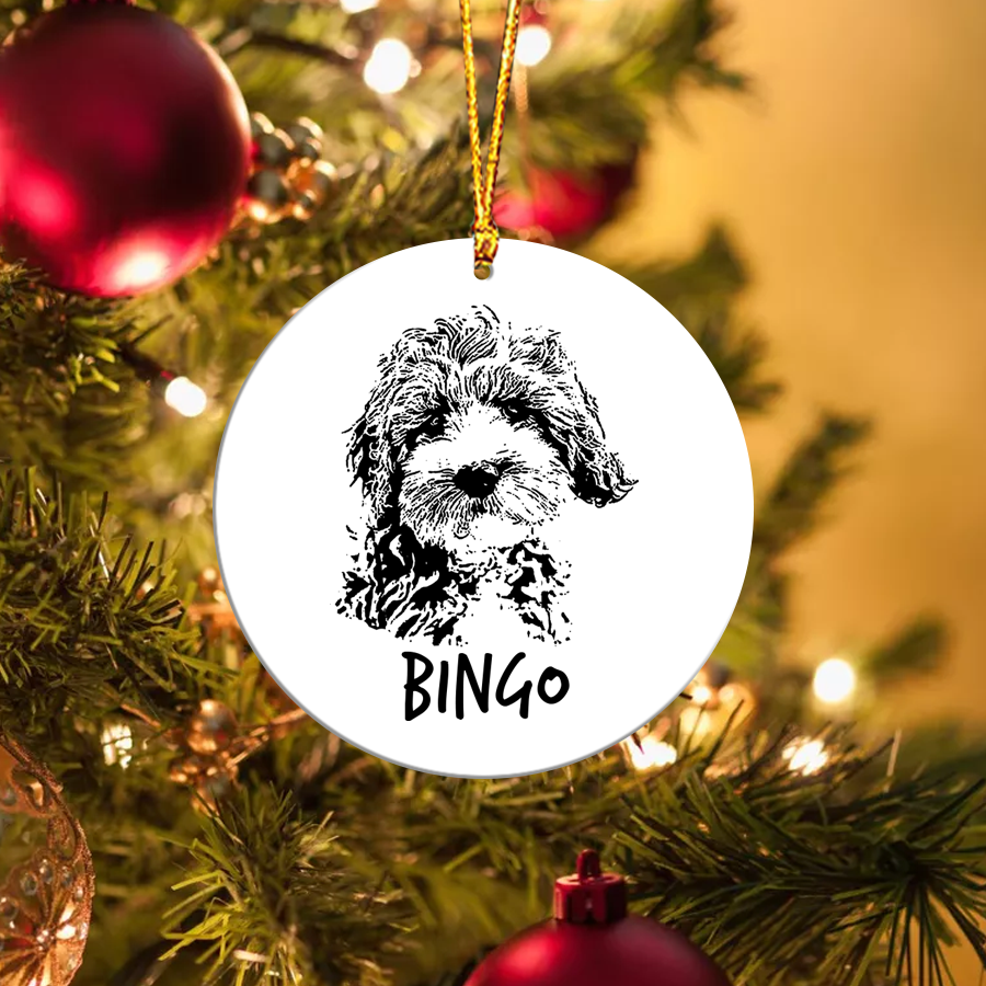 Customized Photo Pet Portrait Ceramic Ornament CG369