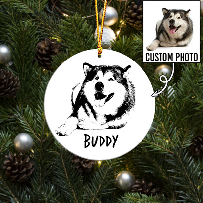 Customized Photo Pet Portrait Ceramic Ornament CG369