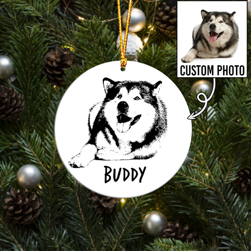 Customized Photo Pet Portrait Ceramic Ornament CG369