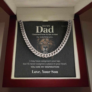 Pamaheart- To my Dad - My Inspiration - Cuban Link Chain, Gift For Man, Husband, Gift For Birthday, Christmas