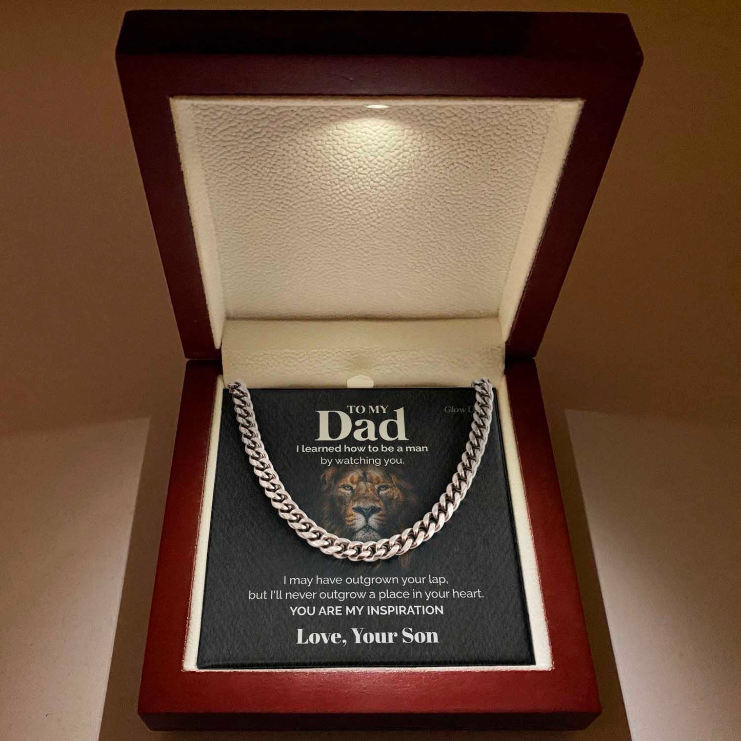 To my Dad - My Inspiration - Cuban Link Chain, Gift For Man, Husband, Gift For Birthday, Christmas