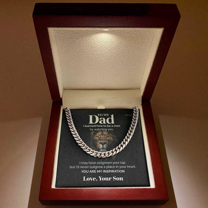 Pamaheart- To my Dad - My Inspiration - Cuban Link Chain, Gift For Man, Husband, Gift For Birthday, Christmas