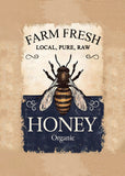 Honey Bee Navy Farm Fresh Print Wall Art