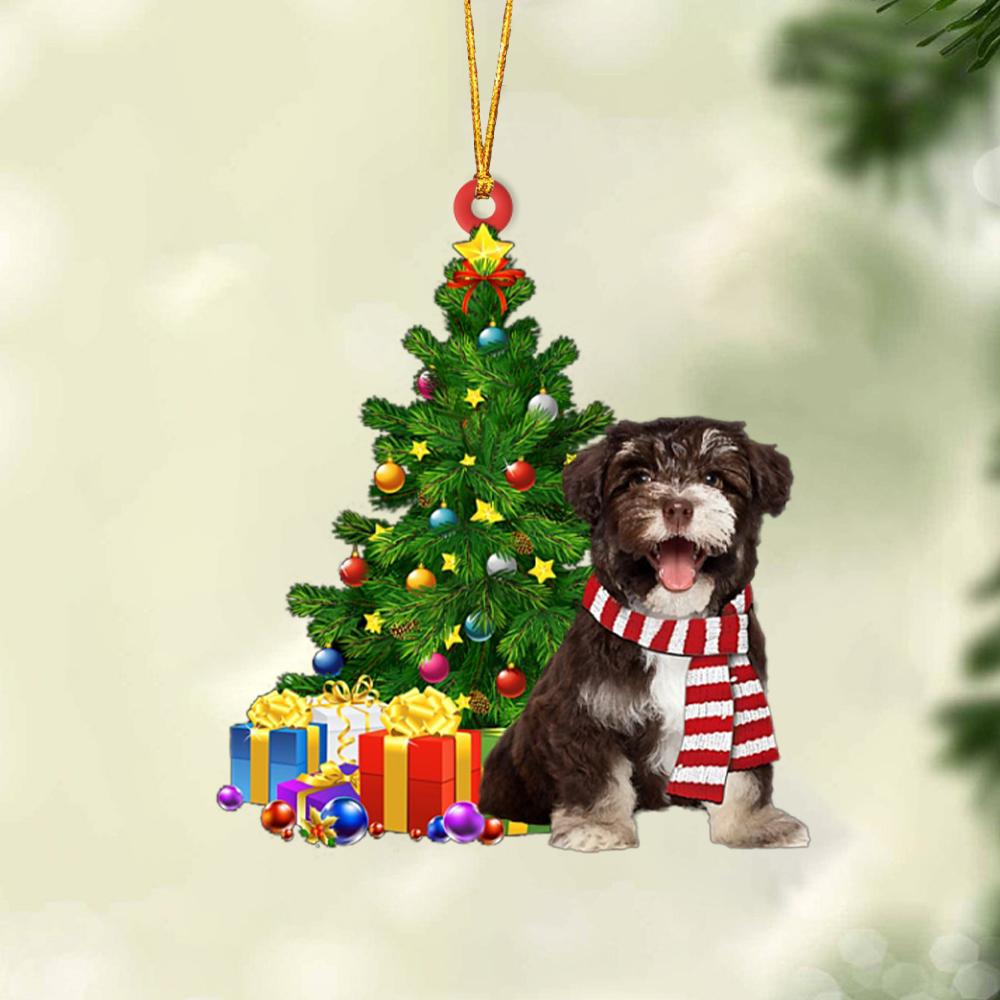Godmerch- Ornament- CHOCOLATE Havanese-Christmas Star Hanging Ornament, Happy Christmas Ornament, Car Ornament