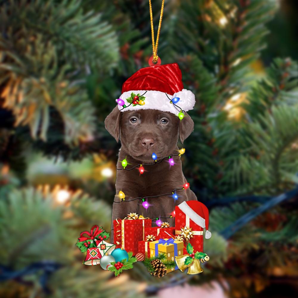 Ornament- CHOCOLATE Labrador-Dog Be Christmas Tree Hanging Ornament, Happy Christmas Ornament, Car Ornament