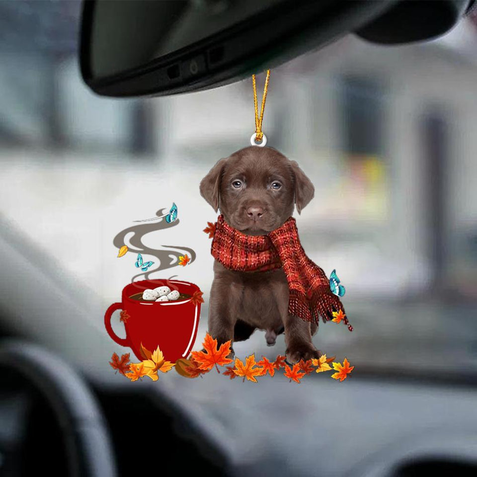 Chocolate Labrador-Fall Chocolate-Two Sided Ornament