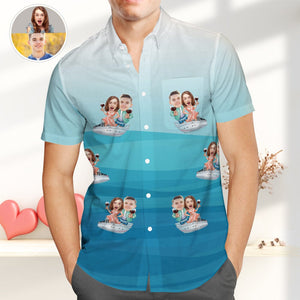 Personalised Couple Photo Hawaiian Shirts for Men, Great Valentines Gift