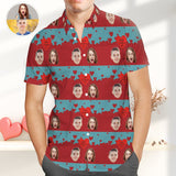 Personalised Couple Photo Hawaiian Shirt, Red Heart Shirts, Great Valentines Gift for Friends