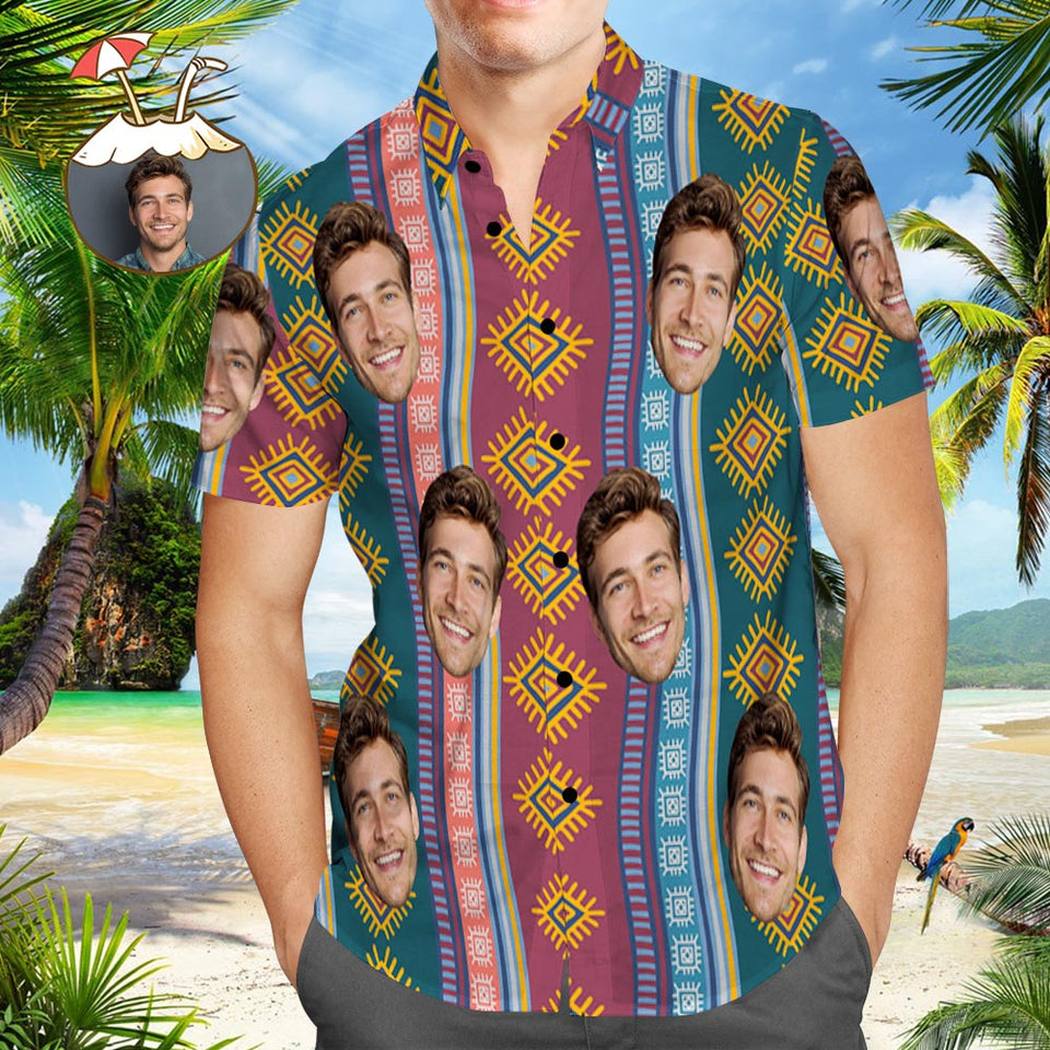 Vintage Hawaiian Aloha Beach Shirt - Custom Photo Hawaiian Shirts Print Button-Down Shirt