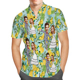 Custom Wedding Hawaiian Shirt Funny Pineapple Couple Face Hawaiian Shirt