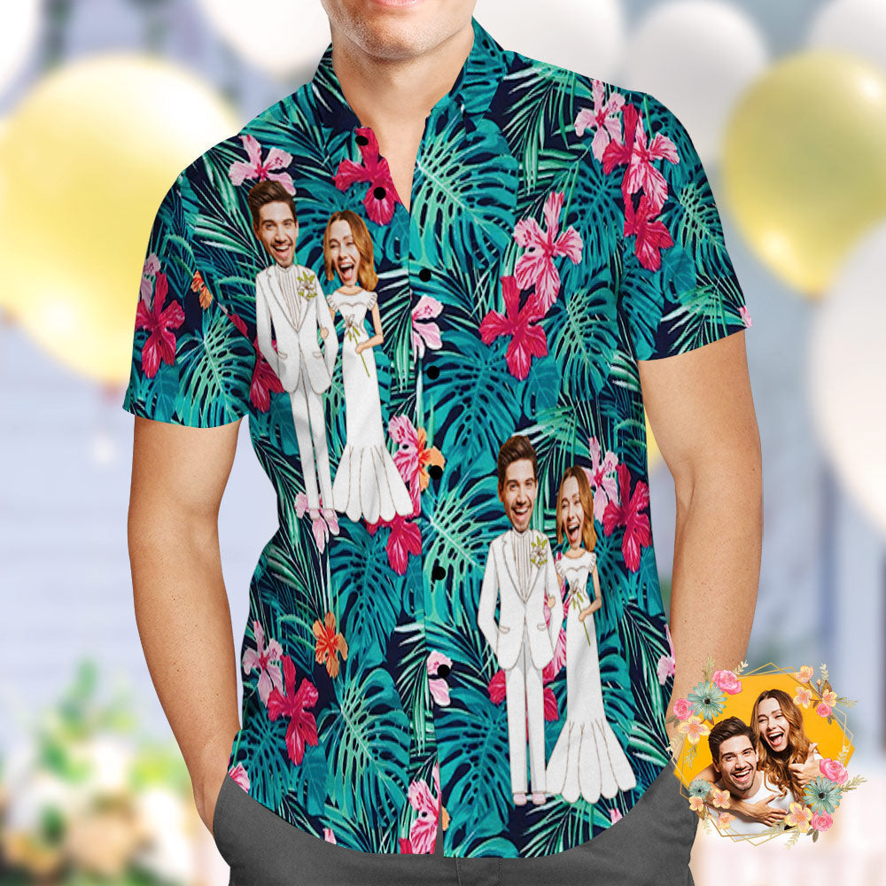 Custom Hawaiian Shirt Personalised Wedding Hawaiian Flower Shirt Best Wedding Gift