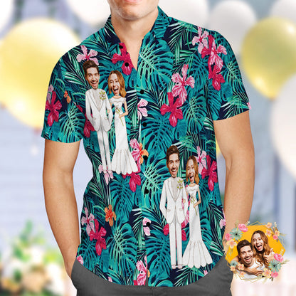 Custom Hawaiian Shirt Personalised Wedding Hawaiian Flower Shirt Best Wedding Gift