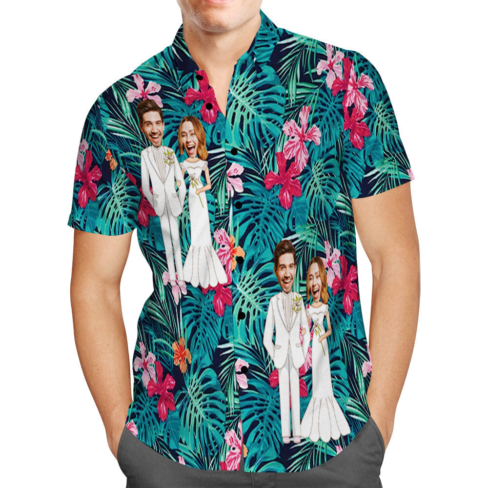 Custom Hawaiian Shirt Personalised Wedding Hawaiian Flower Shirt Best Wedding Gift