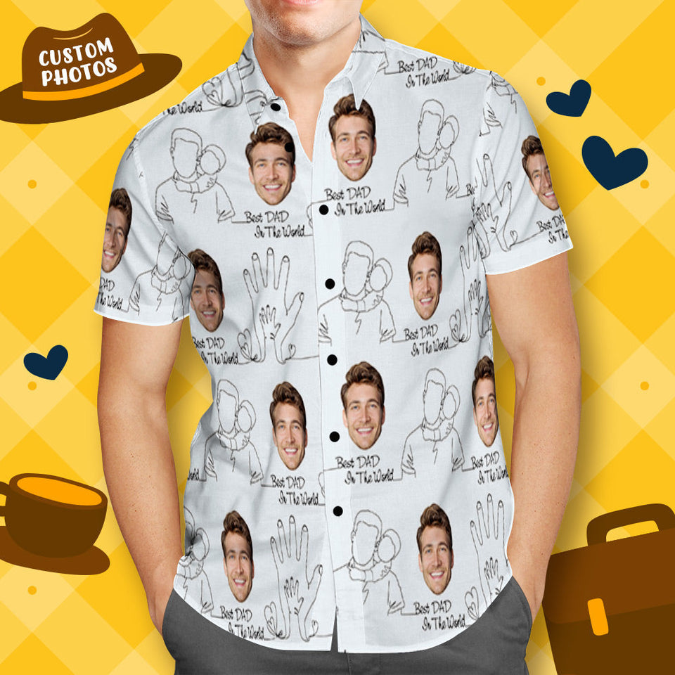 Personalised Hawaiian Shirt Custom Face Shirt Best Gift for Dad