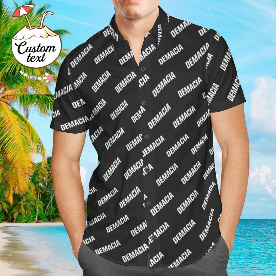 Custom Hawaiian Shirt with Text Parent-child Wears Personalised Name Hawaiian Shirt Gift for Family