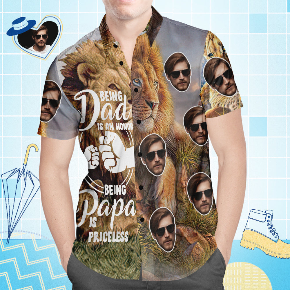 Custom Face Hawaiian Shirt Men's Shirt Being a dad is a honor
Being a papa is priceless