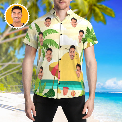 Beach Hawaiian Shirt Custom Face Shirt for Beach Party
