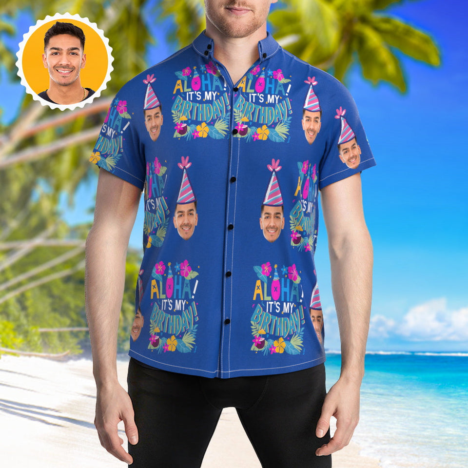 Custom Face Hawaiian Shirt Birthday Party Hawaiian Shirt Birthday Gift