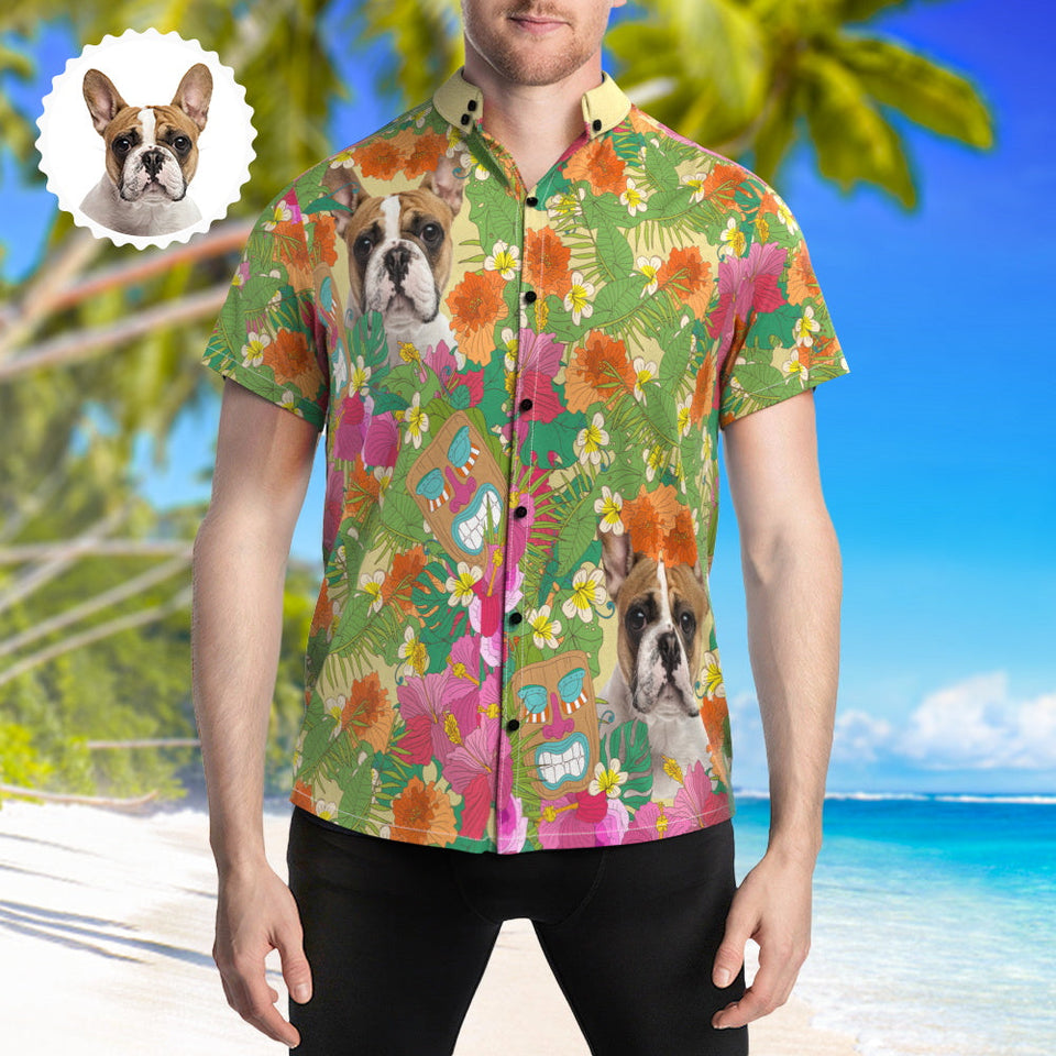 Pet Party Hawaiian Shirt Custom Photo Shirt Gift for Dog Dad