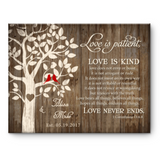 Love is Patient Love is Kind Wall Art, Personalized Family Tree Canvas Art, Custom Couples Gift, Anniversary Gift