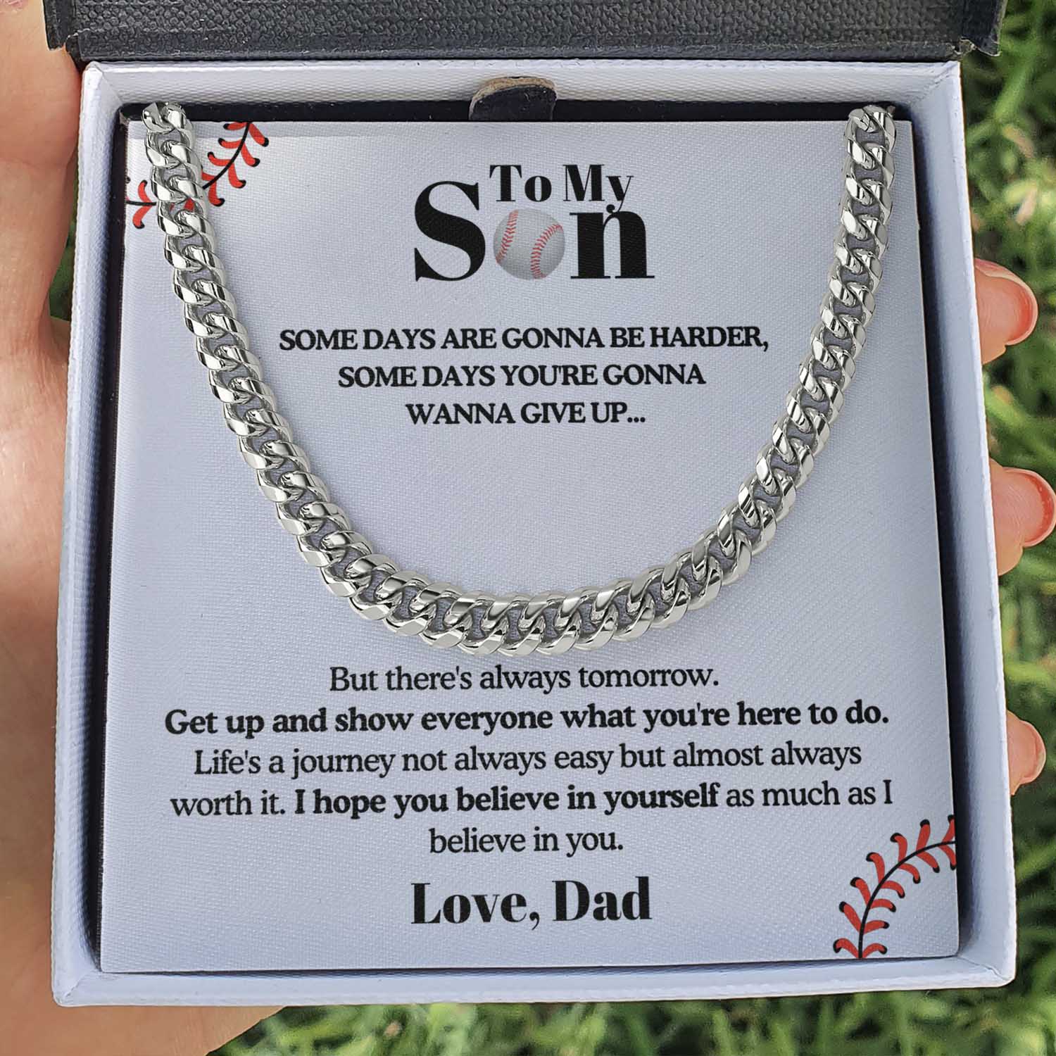 To my Son from Dad - Get up and Show Cuban Link Chain