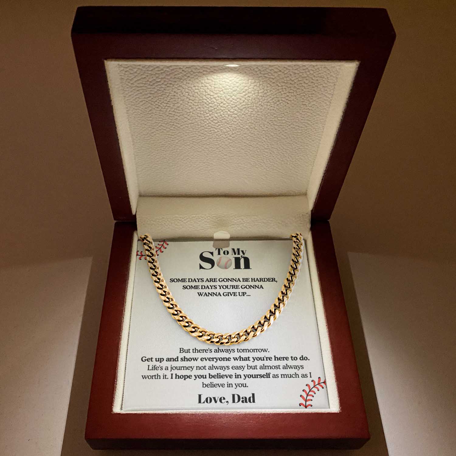 To my Son from Dad - Get up and Show Cuban Link Chain