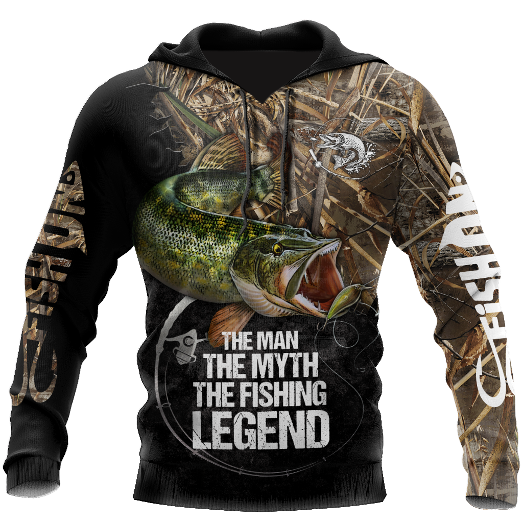 Fishing Gifts Northern Pike Fishing Legend Muddy Camo US Unisex Size Hoodie
