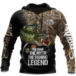 Fishing Gifts Northern Pike Fishing Legend Muddy Camo US Unisex Size Hoodie