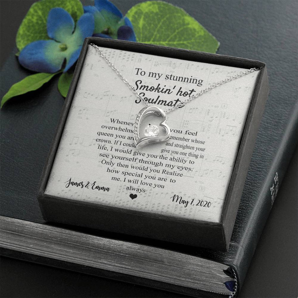 To My Stunning Soulmate Forever Love Anniversary Personalized Necklace