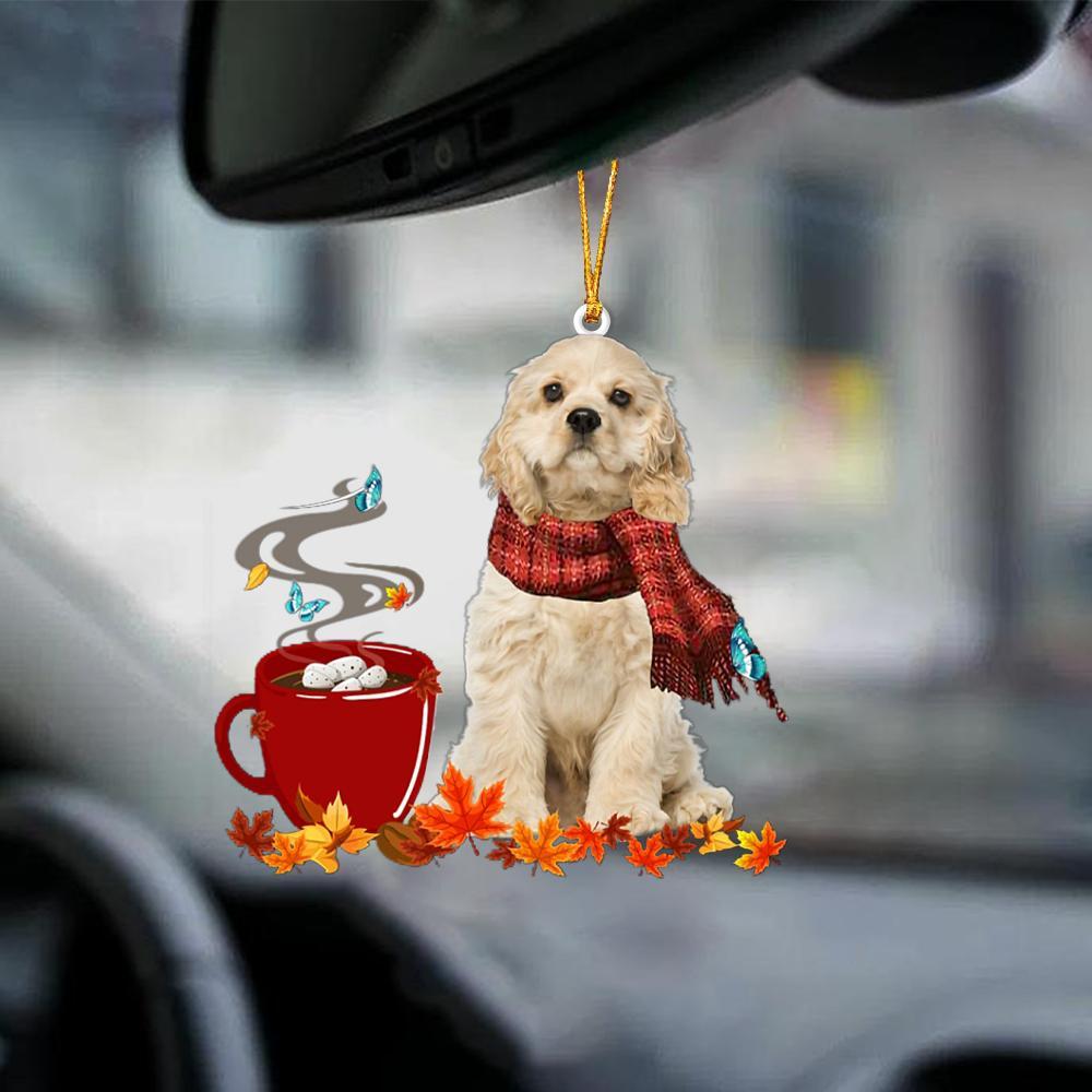Cream American Cocker Spaniel-Fall Chocolate-Two Sided Ornament