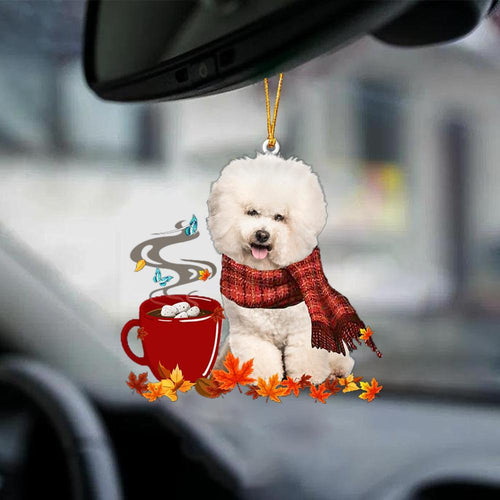 Cream Bichon Frise-Fall Chocolate-Two Sided Ornament