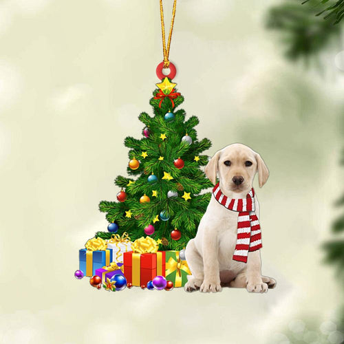 Godmerch- Ornament- CREAM Labrador-Christmas Star Hanging Ornament, Happy Christmas Ornament, Car Ornament