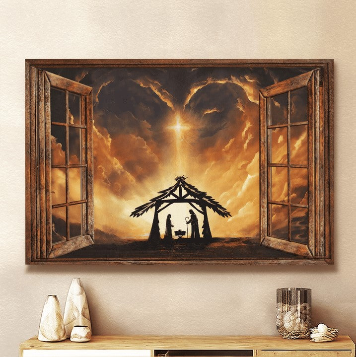 Cross light on the sky Jesus - Matte Canvas