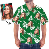 Personalised Face Hawaiian Shirt with Green Leaves