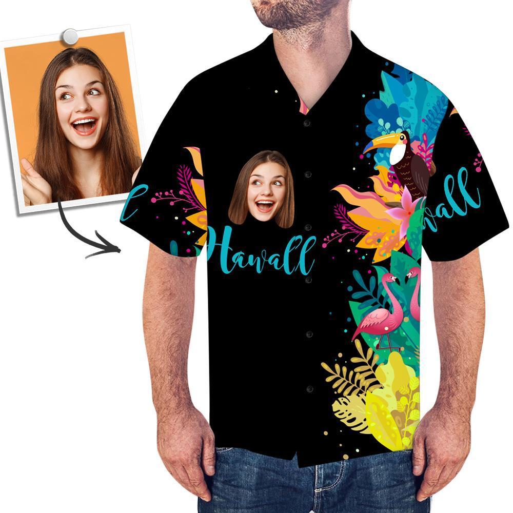 Custom Face Shirt Photo Hawaiian Shirt Black Shirt