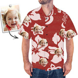 Custom Hawaiian Shirts with Face All Over Print Red Hawaiian Shirt Petal