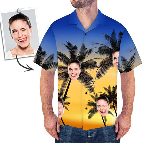 Custom Hawaiian Shirt Coconut Trees Shirt with Face on It All Over Print