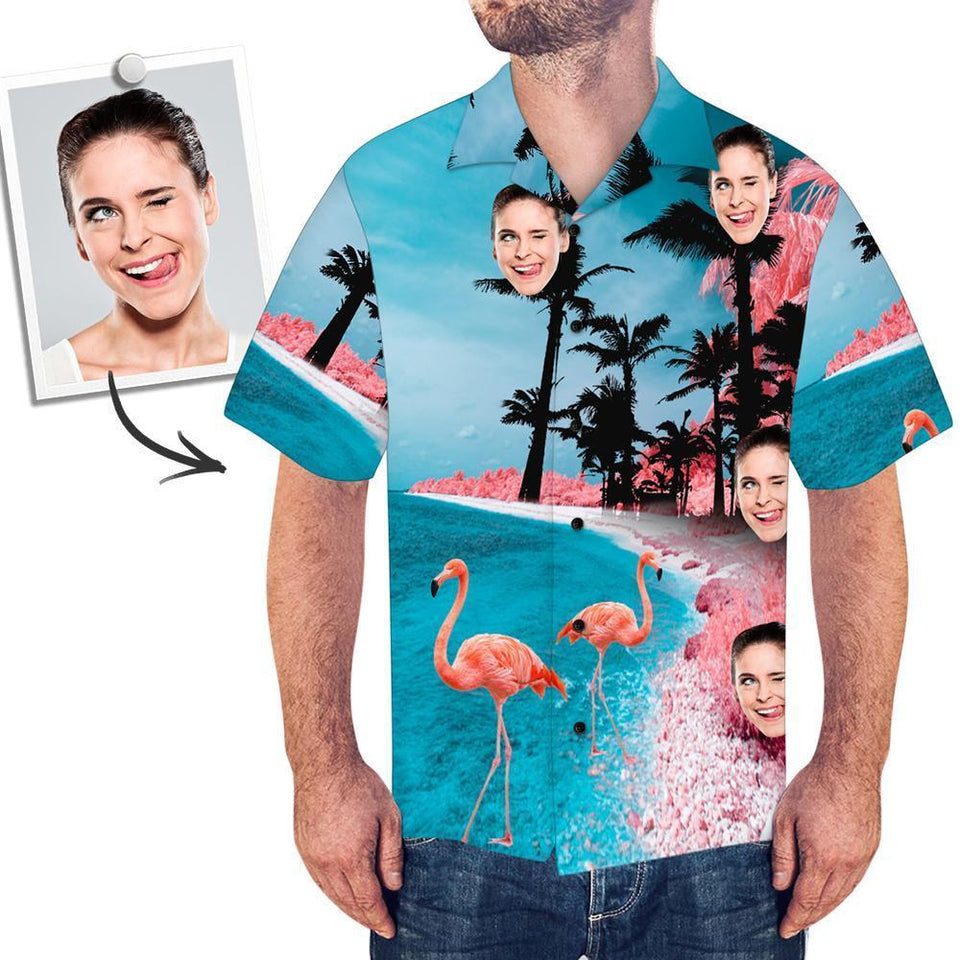 Custom Hawaiian Shirts Flamingo Summer Style Aloha Beach Shirt For Men