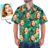 Custom Face Shirt Men's Hawaiian Shirt Green