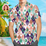 Custom Face Hawaiian Shirt Tree and Flamingo Aloha Beach Shirt