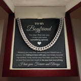 Pamaheart- To my Boyfriend - Meeting you was fate - Cuban Link Chain Necklace, Gift For Man, Husband, Gift For Birthday, Christmas