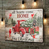 Personalized Canvas All Hearts Come Home For Christmas Canvas Wall Art