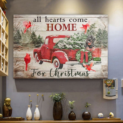 Personalized Canvas All Hearts Come Home For Christmas Canvas Wall Art