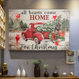 Personalized Canvas All Hearts Come Home For Christmas Canvas Wall Art