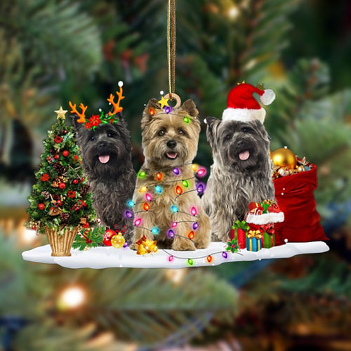 Ornament- Cairn Terrier-Christmas Dog Friends Hanging Ornament, Happy Christmas Ornament, Car Ornament