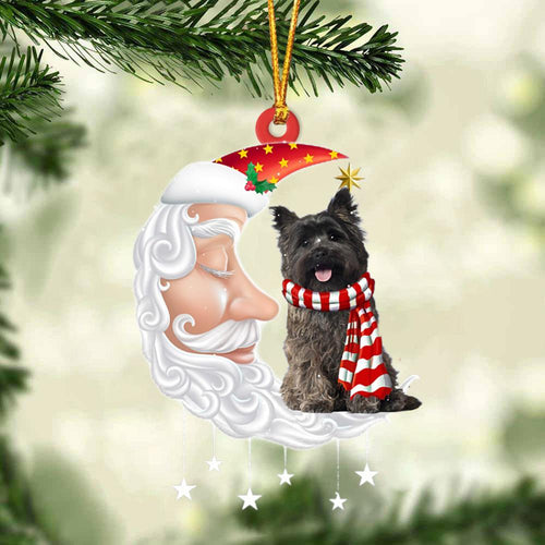 Cairn Terrier 2 With Santa Christmas Ornament Dog Christmas Ornament