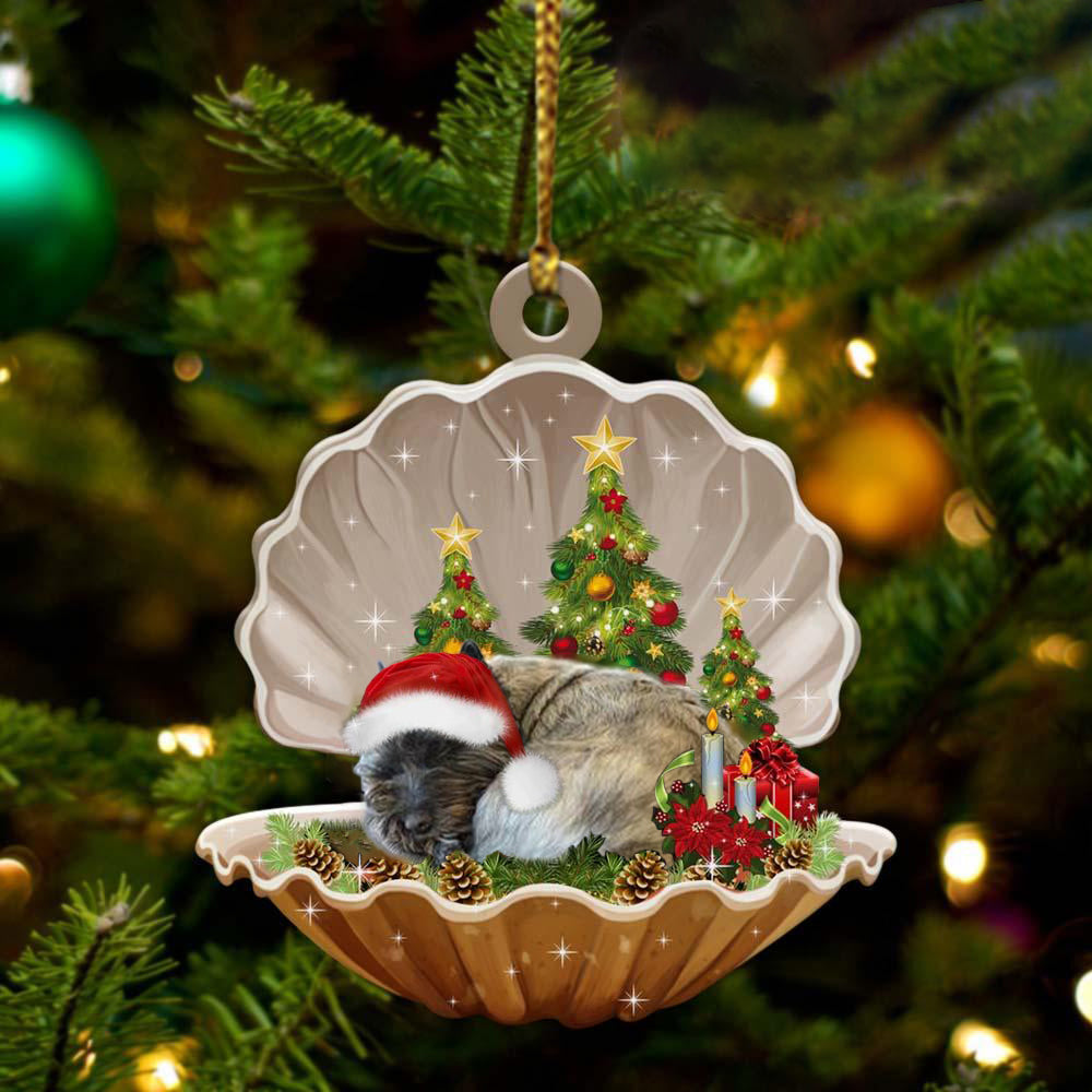 Ornament- Cairn Terrier3-Sleeping Pearl in Christmas Two Sided Ornament, Christmas Ornament, Car Ornament